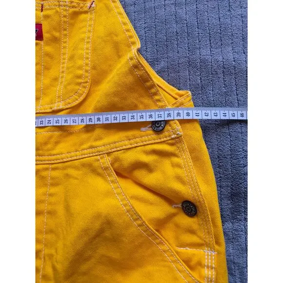Dickies Bib Overalls Women's Size Small Yellow Denim Carpenter - Picture 2 of 7